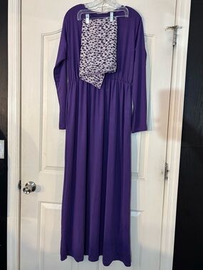 2 Piece Abaya & Scarf Set